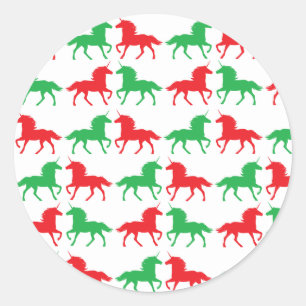 Festive Einhornkleber Runder Aufkleber