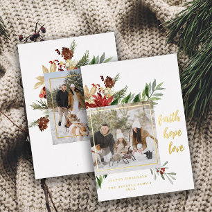 Festive Faith Hope Liebe 2 Foto Weihnachten Folien Feiertagskarte