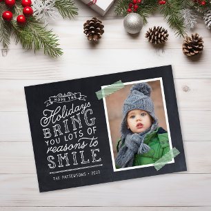 Festive Familienfotos mit Kreidetafel-Lettering Magnetkarte
