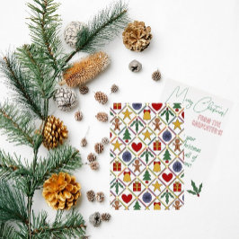 Festive Farben & Gold Weihnachtssymbole Folien Feiertagskarte