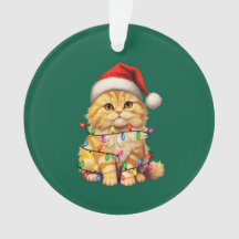 Festive Feline Christmas Ornament 