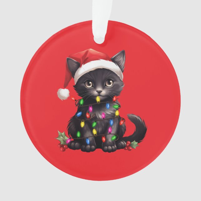 Festive Feline Christmas Ornament  (Vorderseite)