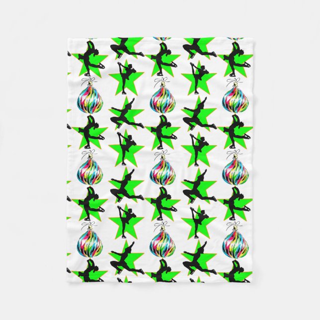FESTIVE FIGURE SKATEN CHRISTMAS DESIGNS FLEECEDECKE (Vorderseite)