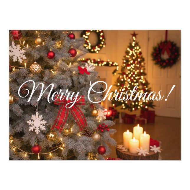 Festive fir trees decorated with garlands  fotodruck (Vorne)