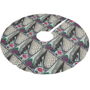 'Festive Fishnets' auf einem Polyester Weihnachtsbaumdecke