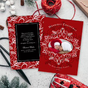 Festive Foliage Elegantes Vintages Deko Frame Foto Feiertagskarte