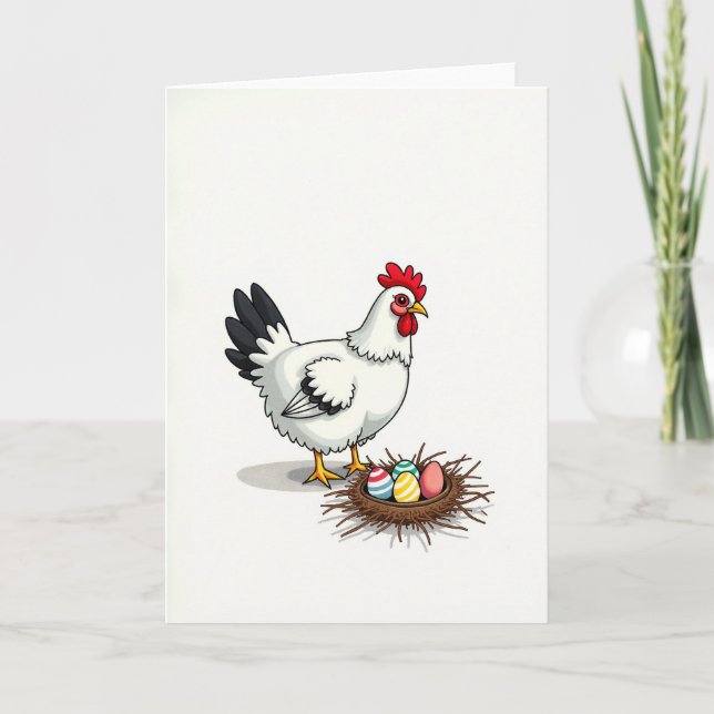 Festive Fowl And Eggs Spring Card Karte (Vorderseite)
