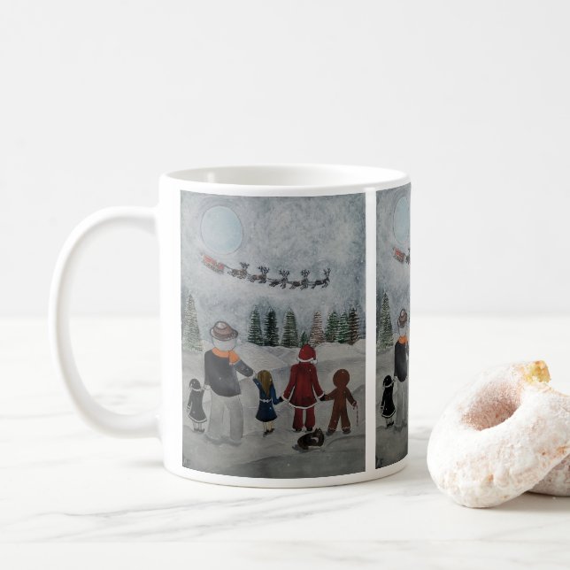 Festive Friends Gemälde von Alfred Fox Kaffeetasse (Mit Donut)