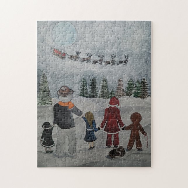 Festive Friends Gemälde von Alfred Fox Puzzle (Vertikal)