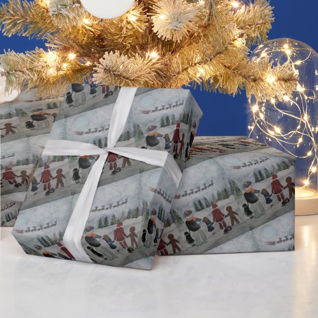 Festive Friends Painting by Alfred Fox Geschenkpapier (Feiertage)