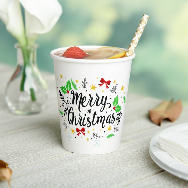 Festive Frohe Weihnachten   Pappbecher (In Situ)