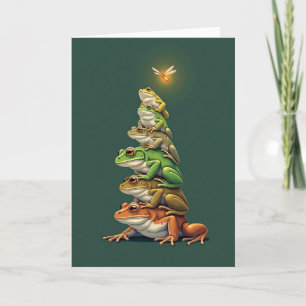 Festive Froschstapelkarte Karte