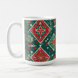 Festive geometrische Weihnachtscharm-Tasse Kaffeetasse