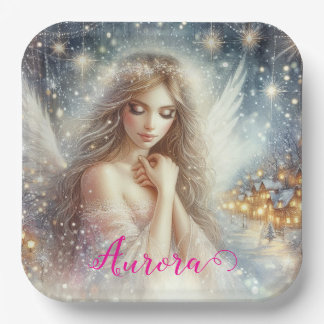 Festive Girly Watercolor Ethereal Frost Snow Angel Pappteller