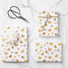 Festive Gold Confetti Hörgeschenk Geschenkpapier Set