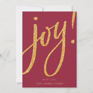 Festive Gold Red Joy Weihnachtskarte Feiertagskarte