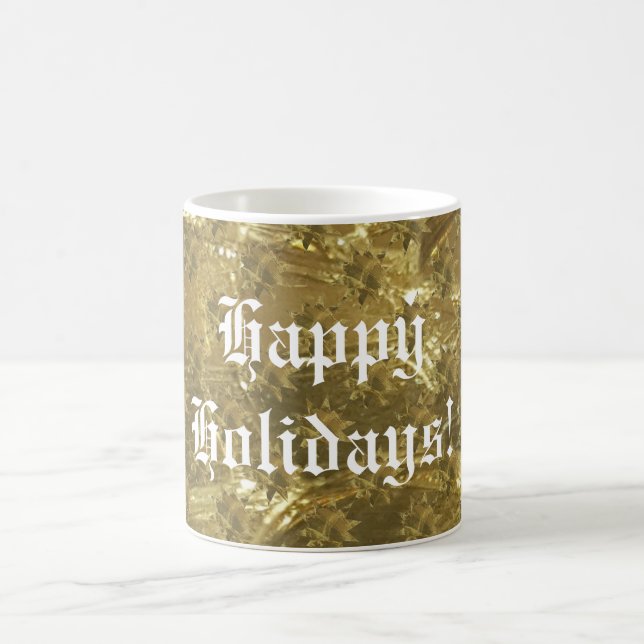 Festive Gold Stars Frohe Weihnachts-Kaffee-Tasse Kaffeetasse (Mittel)