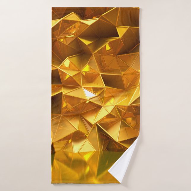 Festive golden background with triangles, bathroom badehandtuch (Badehandtuch)