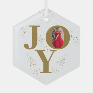 Festive Golden Joy Weihnachten Foto Ornament Aus Glas