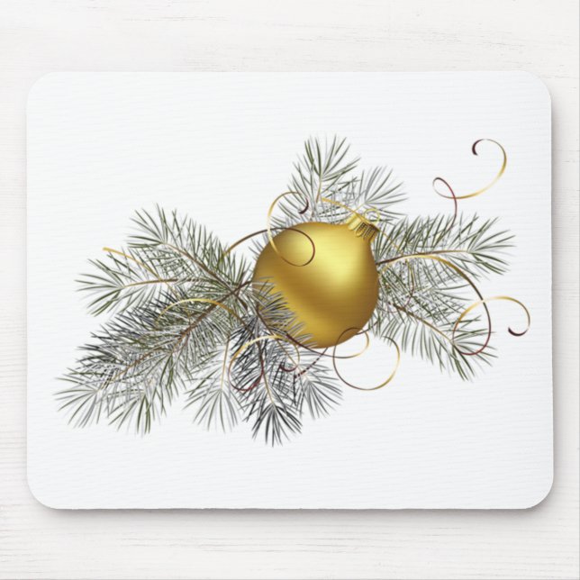 Festive Goldene Dekoration Mousepad (Vorne)