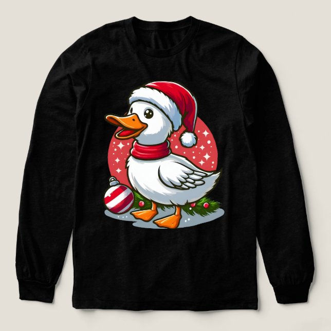 Festive Goose Christmas – Funny Holiday Gag Gift  Tri-Blend Shirt (Design Vorderseite)