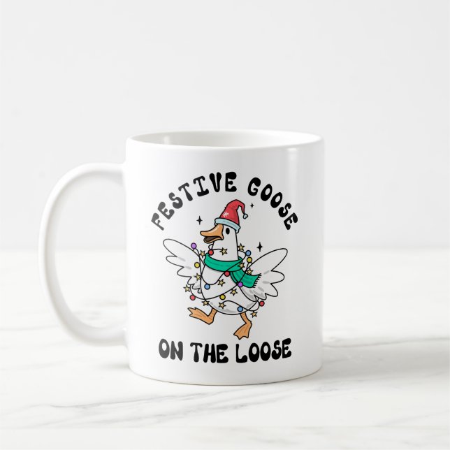  Festive Goose on the Loose Christmas Kaffeetasse (Links)