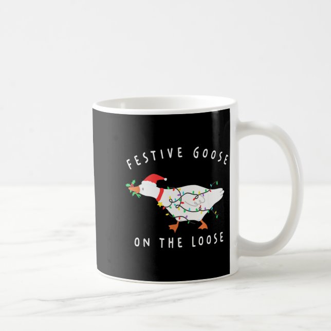 Festive Goose On The Loose Christmas Santa Silly G Kaffeetasse (Rechts)