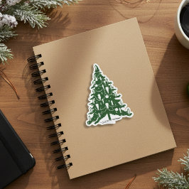 Festive Green and White Holiday Christmas Aufkleber