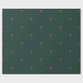 Festive Green Poinsettia Wrapping Paper Geschenkpapier