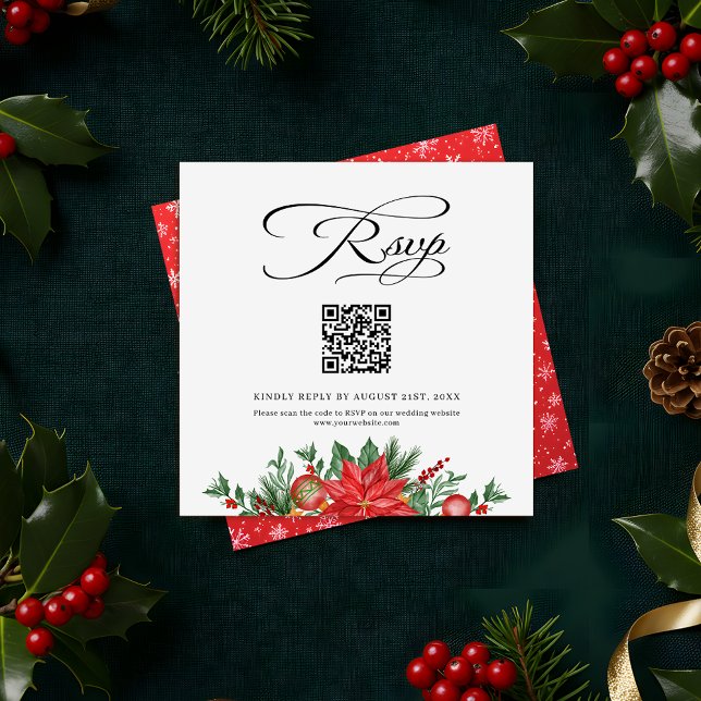 Festive Greenery QR Code Hochzeitswebsite UAWG Begleitkarte (Von Creator hochgeladen)