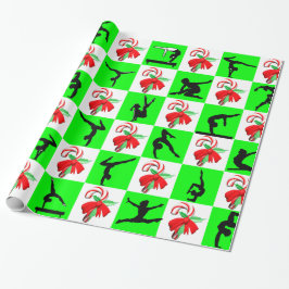 FESTIVE GYMNASTICS CHRISTMAS DESIGN GESCHENKPAPIER