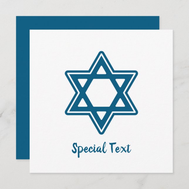 Festive Hanukkah Single Star v2 Faltkarte (Vorne/Hinten)