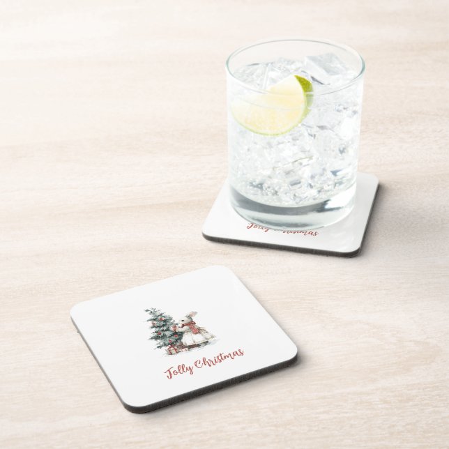 Festive Hard Plastic Coaster | Christmas Gift Getränkeuntersetzer (Rechte Seite)