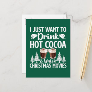 Festive heiße Schokolade Weihnachtsfilme Feiertagspostkarte