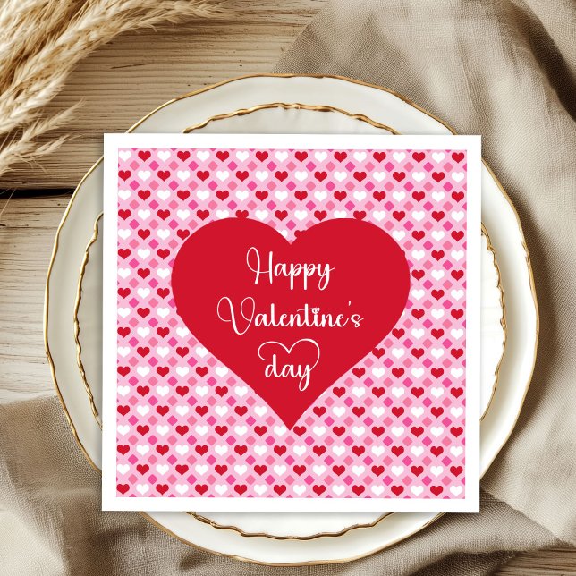 Festive Herzen Frohen Valentinstag Servietten (Festive Hearts Happy Valentine’s Day Napkins)