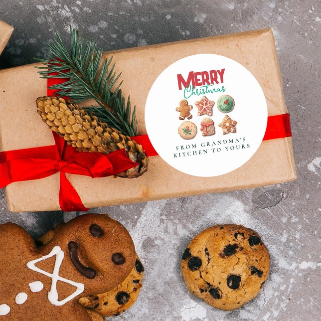 Festive Holiday Baking Party Christmas Cookies  Runder Aufkleber (Von Creator hochgeladen)