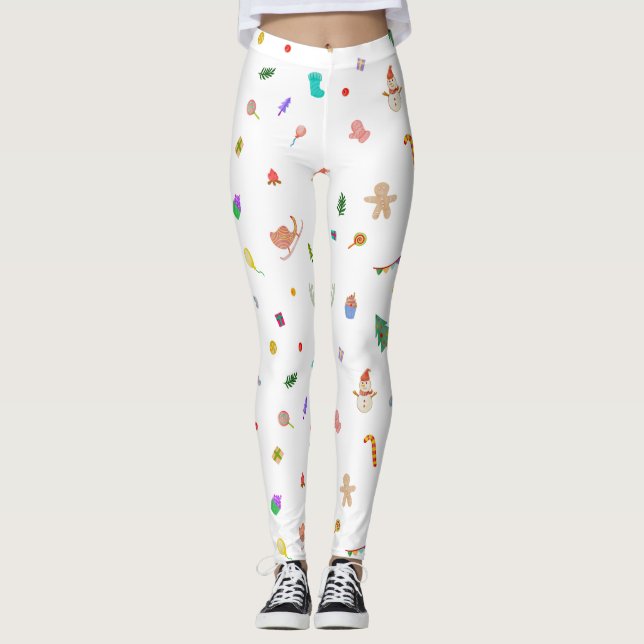 Festive Holiday Christmas Leggings Pants for Women (Vorderseite)