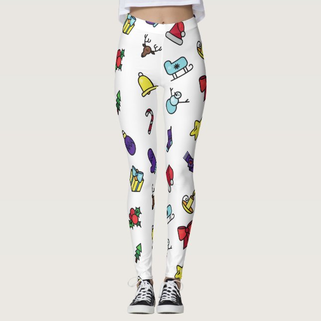 Festive Holiday Christmas Leggings Pants for Women (Vorderseite)