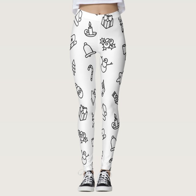 Festive Holiday Christmas Leggings Pants for Women (Vorderseite)