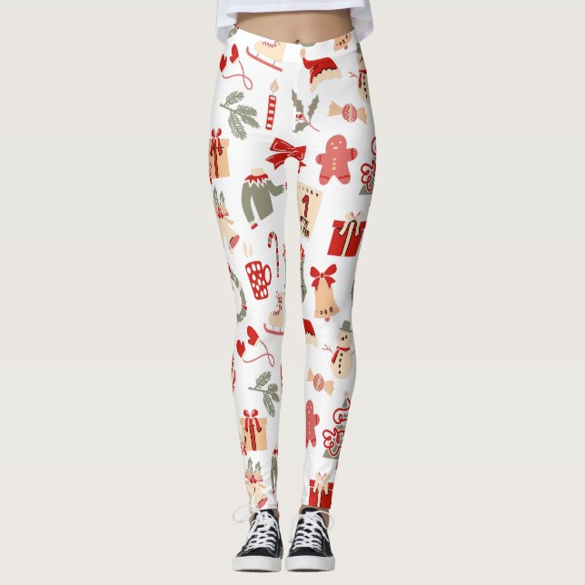 Festive Holiday Christmas Pants for Women Leggings (Vorderseite)