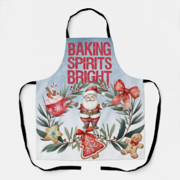 Festive Holiday Cookies & Santa Kitchen Apron Schürze