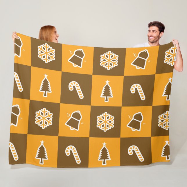 Festive Holiday Grid Pattern Fleecedecke (Beispiel)