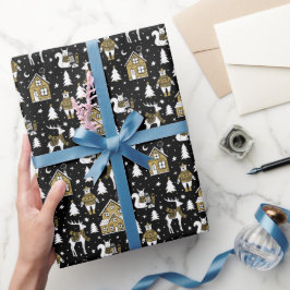 Festive Holiday Wrap with Cozy Winter Design Geschenkpapier