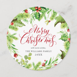 Festive Holly Berry Mistletoe Weihnachtsgrüße Feiertagskarte