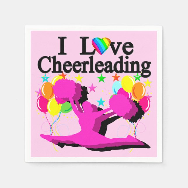 FESTIVE I LIEBE CHEERLEADPAPIER SERVIETTE (Vorderseite)