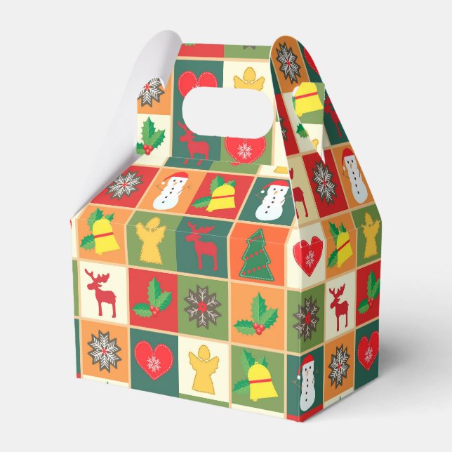 Festive Icons Gable Christmas Favor Box Geschenkschachtel (Vorderseite)