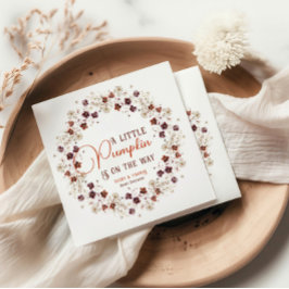 Festive Ivory Pumpkin Floral Serviette