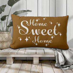 Festive Kalligraphie und Sterne "Zuhause Sweet Zuh Lendenkissen