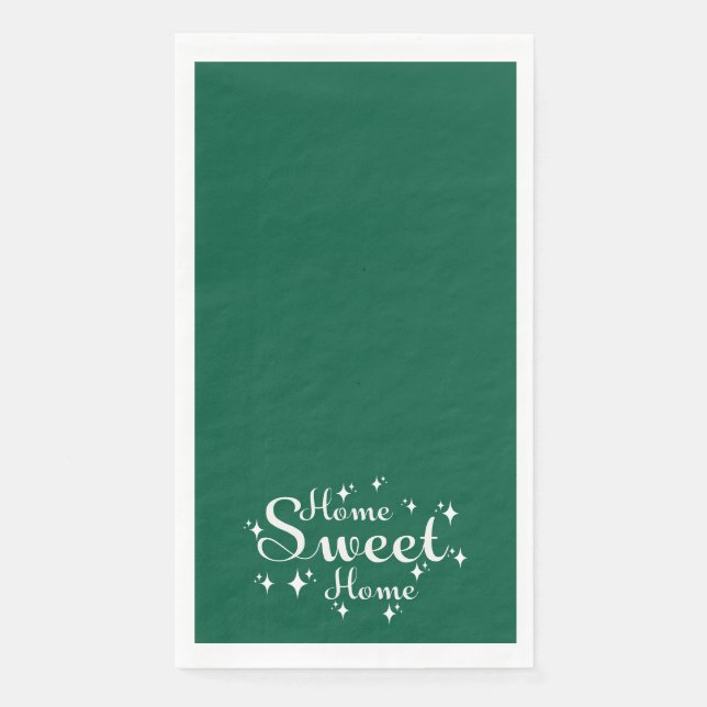 Festive Kalligraphie und Sterne "Zuhause Sweet Zuh Serviette (Vorderseite)