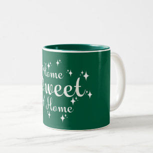 Festive Kalligraphie und Sterne "Zuhause Sweet Zuh Zweifarbige Tasse